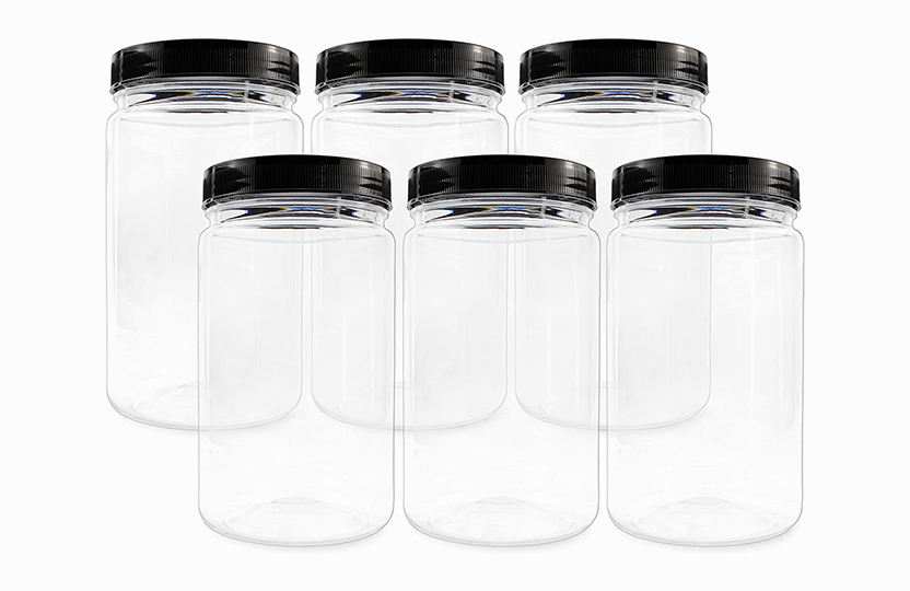 Clear Plastic Jars (pack of 6)